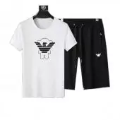 2021 armani Trainingsanzug manche courte homme crew neck eagle t-shirt shorts blanc